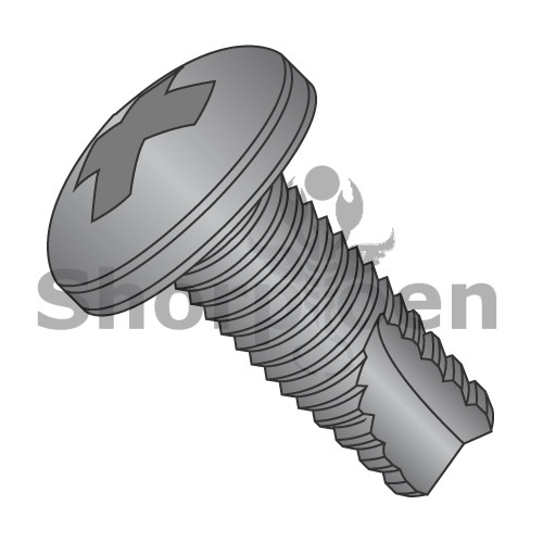 10-32X1/2 Phillips Pan Thread Cutting Screw Type 23 Fully Threaded Black Oxide (Pack Qty 7,000) BC-11083PPB