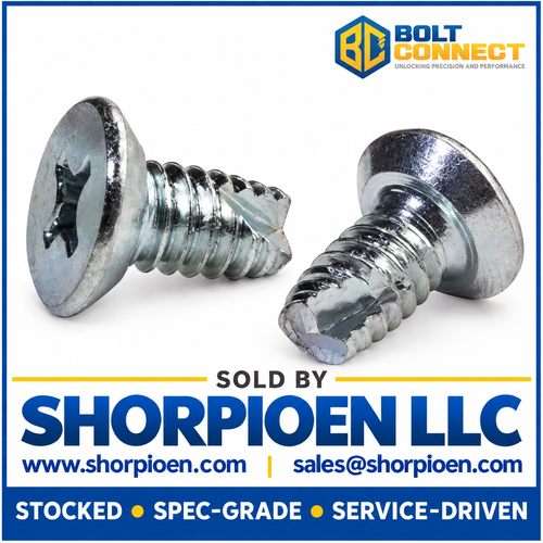 6-32X1/4 Phillips Flat Undercut Thread Cutting Screw Type 23 Fully Threaded Zinc (Pack Qty 10,000) BC-06043PU