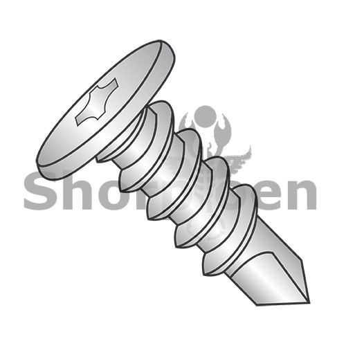 10-16X2 Phillips Pancake Head Self Drilling Screw Full Thread 18 8 Stainless Steel (Pack Qty 1,000) BC-1032KPC188
