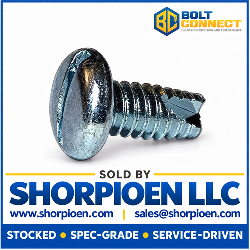 6-32X3/8 Slotted Pan Thread Cutting Screw Type 23 Fully Threaded Zinc (Pack Qty 10,000) BC-06063SP