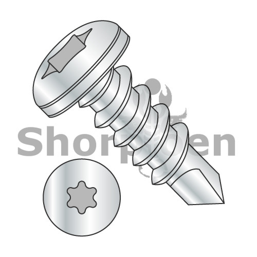 10-16X1 1/4 6 Lobe Pan Full Thread Self Drilling Screw 18-8 Stainless Steel (Pack Qty 1,000) BC-1020KTP188