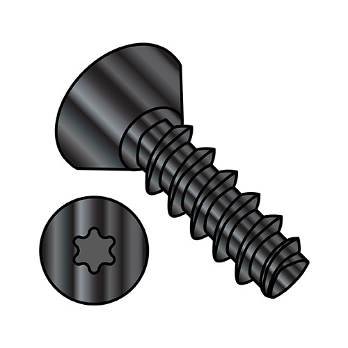 4-20X1/4 6 Lobe Flat Undercut Thread Rolling Screws 48-2 Fully Threaded Black Oxide & Wax (Pack Qty 10,000) BC-0404LTUB