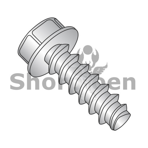 10-14X5/8 Unslotted Ind Hex Washer Thread Rolling Screws 48-2 Full Thread 18-8 S/S Passivate Wax (Pack Qty 3,500) BC-1010LW188