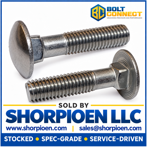 M8-1.25X35 Metric DIN603 Carriage Bolt Partial Thread A4 Stainless Steel (Pack Qty 200) BC-M835D603A4