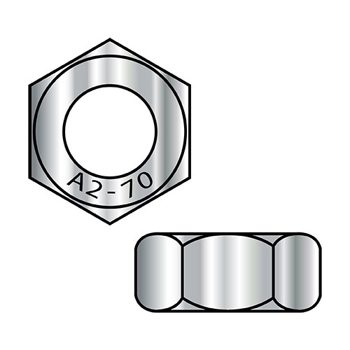 M6-1.0 Metric ISO 4032 Hex Nut A2-70 Stainless Steel (Pack Qty 4,000) BC-MI64032A270