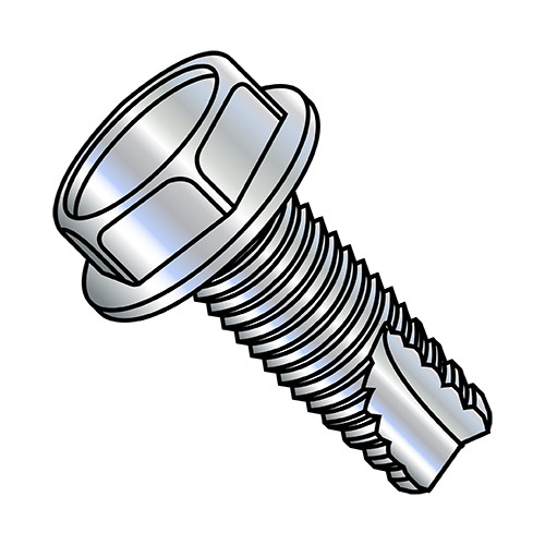 1/4-20X1 1/2 Unslotted Indented Hex Washer Thread Cutting Screw Type 23 Fully Threaded Zinc (Pack Qty 1,250) BC-14243W