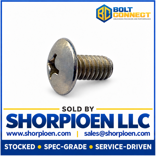 M6-1.0X25 JISB 1111 Metric Phillips Truss Machine Screw Full Thread A2 Stainless Steel (Pack Qty 1,000) BC-MJ625MPTA2