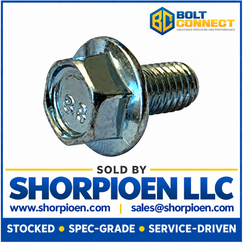 M8-1.25X30 Metric Din 6921 Class 8.8 Indent Hex Flanged Washer Serrated Screw Full Thread Zinc (Pack Qty 800) BC-M830MWW8