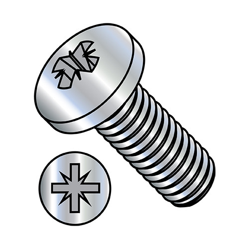 M4-0.7X20 Din 7985A Metric Pozi Type-Z Pan Machine Screw Full Thread 18 8 Stainless Steel (Pack Qty 2,000) BC-M420MZP188