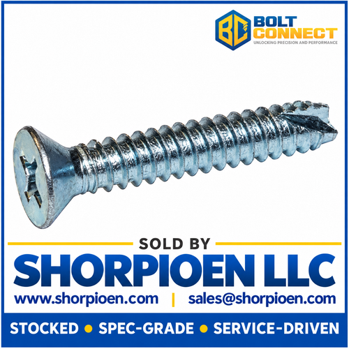 10-16X3/4 Phillips Flat Thread Cutting Screw Type 25 Fully Threaded Zinc (Pack Qty 7,000) BC-10125PF