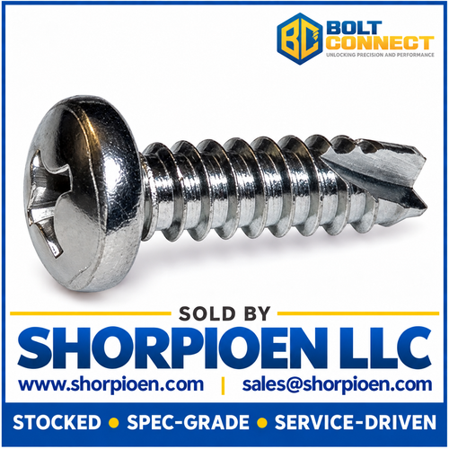 8-18X5/8 Phillips Pan Thread Cutting Screw Type 25 Fully Threaded 18-8 Stainless Steel (Pack Qty 4,500) BC-08105PP188