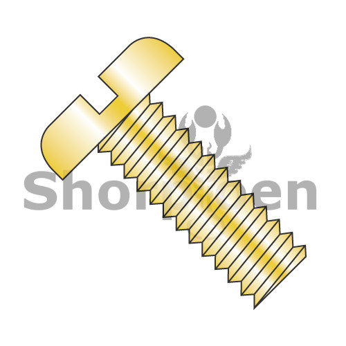 6-32X7/8 Slotted Pan Machine Screw Fully Threaded Zinc Yellow ROHS (Pack Qty 9,000) BC-0614MSPY