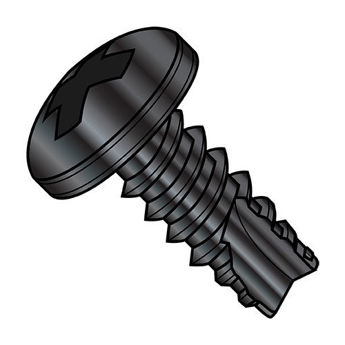 2-32X5/16 Phillips Pan Thread Cutting Screw Type 25 Fully Threaded Black Zinc (Pack Qty 10,000) BC-02055PPBZ