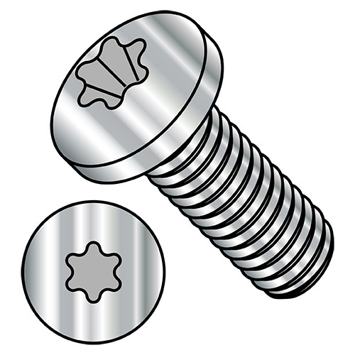 1/4-20X2 6 Lobe Pan Machine Screw Fully Threaded 18-8 Stainless Steel (Pack Qty 500) BC-1432MTP188