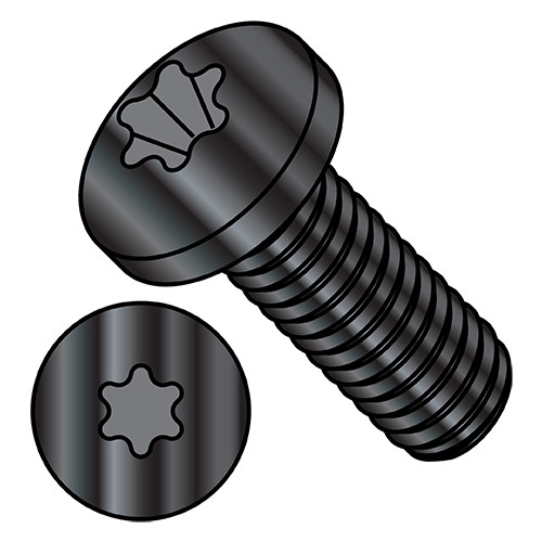 4-40X1/4 6 Lobe Pan Machine Screw Fully Threaded 18 8 Stainless Steel Black Oxide and Oil (Pack Qty 5,000) BC-0404MTP188B