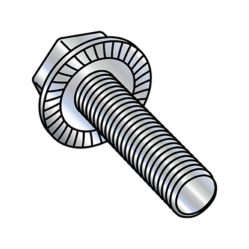 6-32X5/16 Serrated Hex Flanged Washer Full Thread Screw Case Hard Zinc (Pack Qty 10,000) BC-0605MWW