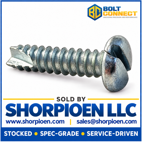 4-24X5/16 Slotted Pan Thread Cutting Screw Type 25 Fully Threaded Zinc (Pack Qty 10,000) BC-04055SP