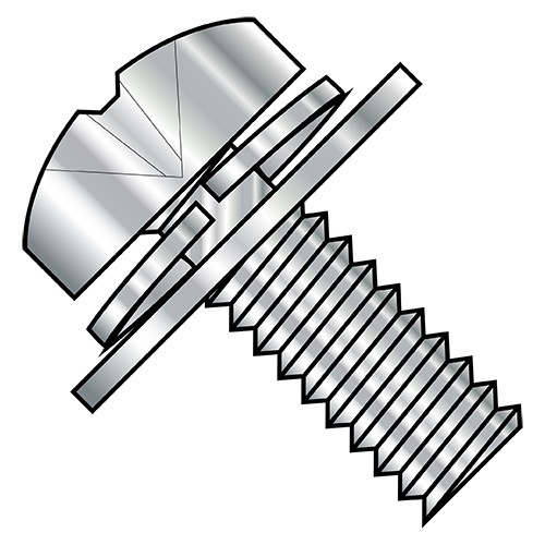 8-32X3/8 Phillips Pan Split Lock & Regular Flat Washer Sems Full Thread 18 8 Stainless Steel (Pack Qty 5,000) BC-0806SRPP188