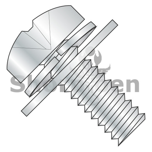 4-40X1/4 Phillips Pan Split Lock & Regular Flat Washer Sems Fully Threaded Zinc (Pack Qty 10,000) BC-0404SRPP