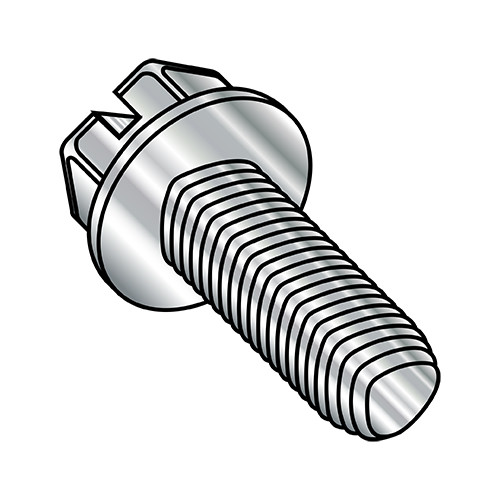 1/4-20X1 1/4 Slotted Ind Hex Wash Thread Rolling Screws Full Thread 410 Stainless Passivate & Wax (Pack Qty 1,000) BC-1420RSW410