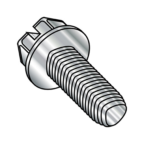 8-32X5/8 Slotted Ind Hex Wash Thread Rolling Screws Full Thread 18-8 Stainless Passivate & Wax (Pack Qty 2,000) BC-0810RSW188
