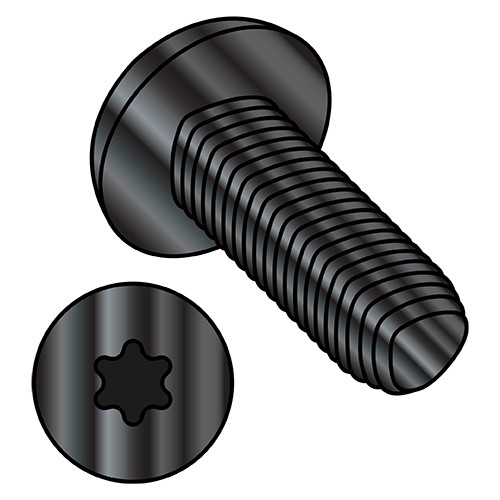 1/4-20X5/8 6 Lobe Pan Thread Rolling Screw Full Thread Black Zinc Wax (Pack Qty 4,000) BC-1410RTPBZ