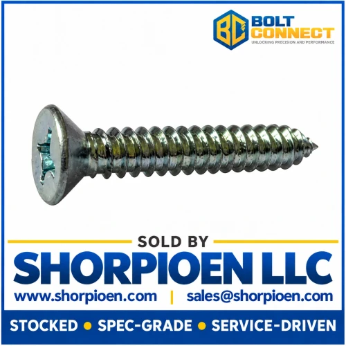 12-14X5/8 Phillips Flat Self Tapping Screw Type AB Fully Threaded Zinc (Pack Qty 6,000) BC-1210ABPF