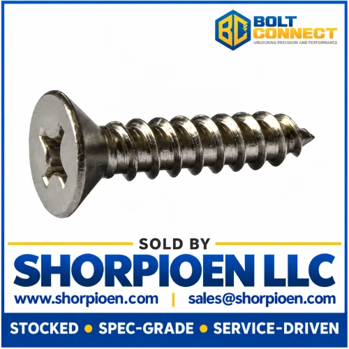 7-19X3/4 Phillips Flat Self Tapping Screw Type AB Fully Threaded 18-8 Stainless Steel (Pack Qty 5,000) BC-0712ABPF188