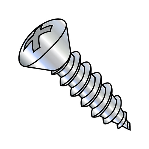 6-20X7/8 Phillips Oval Self Tapping Screw Type AB Fully Threaded Zinc (Pack Qty 10,000) BC-0614ABPO