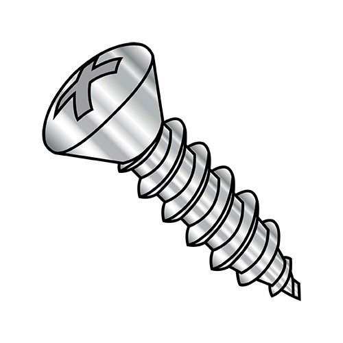 10-16X2 Phillips Oval Self Tapping Screw Type AB Fully Threaded 18-8 Stainless (Pack Qty 1,000) BC-1032ABPO188