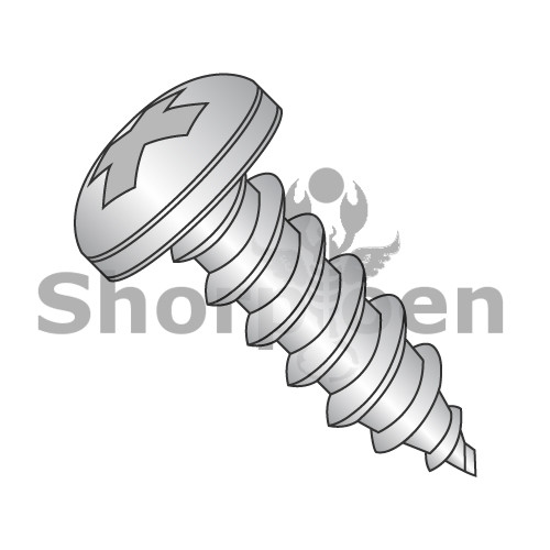 4-24X1 Phillips Pan Self Tapping Screw Type AB Fully Threaded 18-8 Stainless Steel (Pack Qty 5,000) BC-0416ABPP188