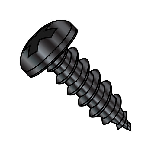 2-32X5/16 Phillips Pan Self Tapping Screw Type A B Fully Threaded Black Zinc (Pack Qty 10,000) BC-0205ABPPBZ