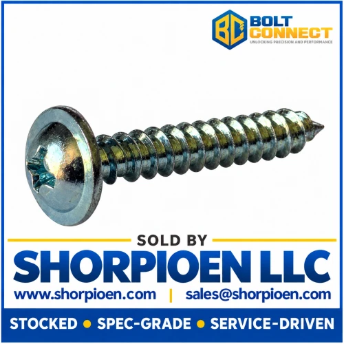 8-18X1 1/4 Phillips Round Washer Self Tapping Screw Type AB Fully Threaded Zinc (Pack Qty 4,000) BC-0820ABPRW