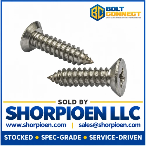 4-24X1/2 Phillips Flat Undercut Self Tapping Screw Type A B Fully Threaded 18-8 Stainless (Pack Qty 5,000) BC-0408ABPU188