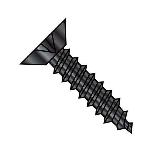 1/4-14X1/2 Phillips Flat Undercut Self Tapping Screw Type A B Fully Threaded Black Oxide (Pack Qty 5,000) BC-1408ABPUB