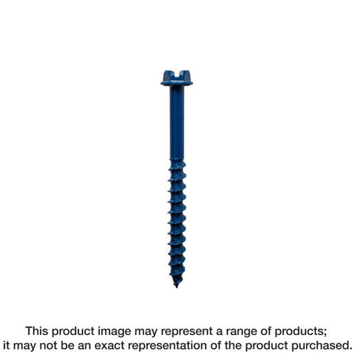 Simpson Strong-Tie TNT25114HR200 Titen Turbo™ — 1/4 in. x 1-1/4 in. Hex-Head Concrete and Masonry Screw, Blue (200-Qty)