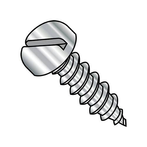 4-24X1/4 Slotted Pan Self Tapping Screw Type A B Fully Threaded 18 8 Stainless (Pack Qty 5,000) BC-0404ABSP188