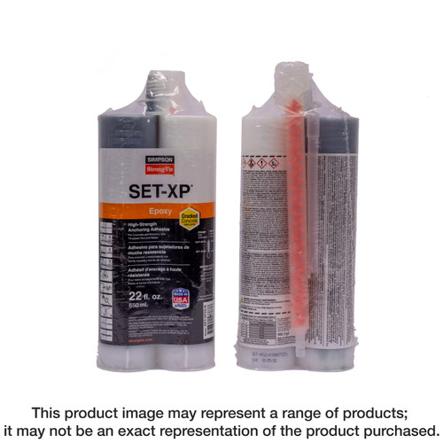 Simpson Strong-Tie SET-XP22-N SET-XP® 22-oz. High-Strength Epoxy Adhesive Cartridge w/ 1 Nozzle and Extension