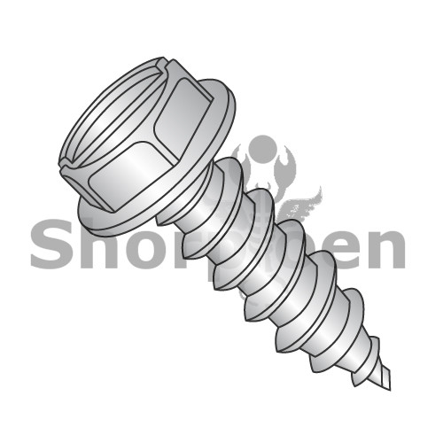 8-18X5/8 Slotted Ind Hex Wash Self Tapping Screw Type AB Fully Threaded 18-8 Stainless Ste (Pack Qty 4,000) BC-0810ABSW188