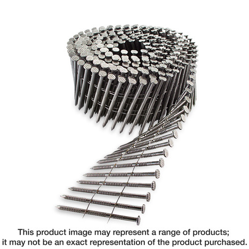 Simpson Strong-Tie T11A325PNJ 15° Wire Coil, Full Round Head, Ring-Shank Decking/Framing Nail — 3-1/4 in. x 0.12 in. Type 316 (1800-Qty)