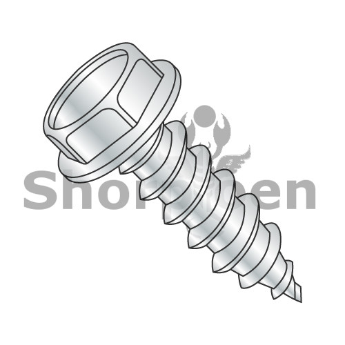 3/8-12X1 1/4 Unslotted Indented Hex Washer Self Tapping Screw Type AB Fully Threaded Zinc An (Pack Qty 500) BC-3720ABW