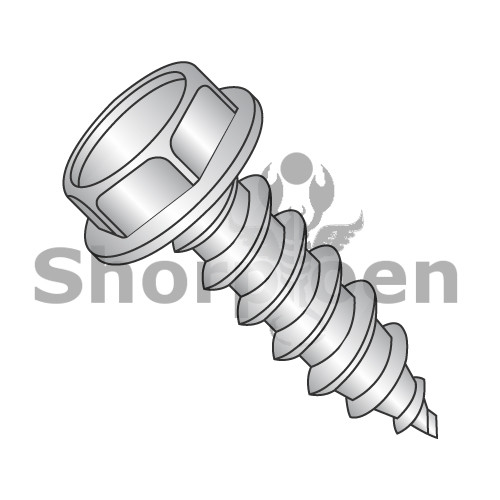 8-18X1/4 Unslotted Indent Hex Washer Self Tapping Screw Type AB Full Thread 18-8Stainless (Pack Qty 5,000) BC-0804ABW188