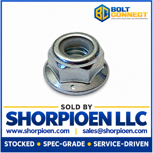 6-32 Nylon Insert Flange Stop Hex Lock Nut Zinc (Pack Qty 2,000) BC-06NSFL