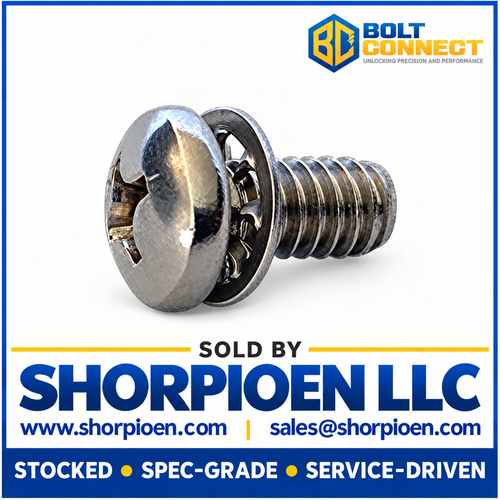 M5-0.8X10 DIN7985 Metric Phil Pan 410SS Internal Washer Sems MS Ful Thread A2 Stainless Steel (Pack Qty 1,500) BC-M510IPPA2