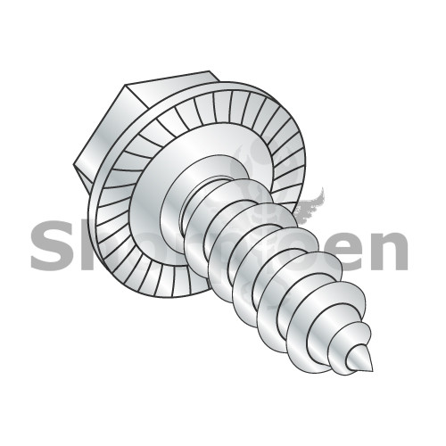 1/4-14X1 Unslotted Indented Hex Washer Serrated Self Tap Screw Type AB Full Thread Zinc (Pack Qty 2,000) BC-1416ABWS