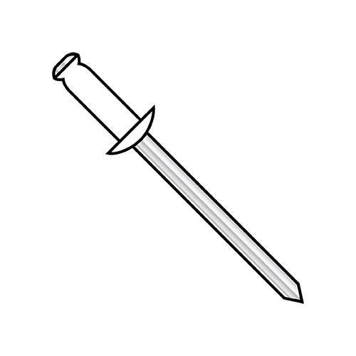 1/8X.18-.25 Aluminum Rivet With Aluminum Mandrel With White Eyelet (Pack Qty 10,000) BC-ADA44W