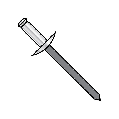 3/16X.25-.37 Large Flange Aluminum Rivet With Steel Mandrel (Pack Qty 2,000) BC-ADS66L
