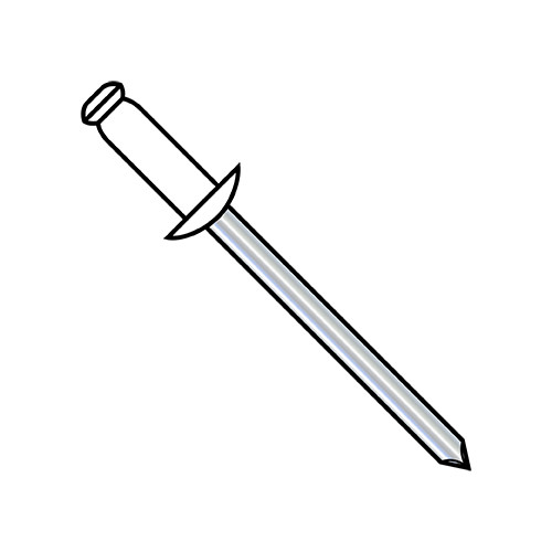1/8X.18-.25 Aluminum Rivet With Steel Mandrel With White Eyelet (Pack Qty 10,000) BC-ADS44W