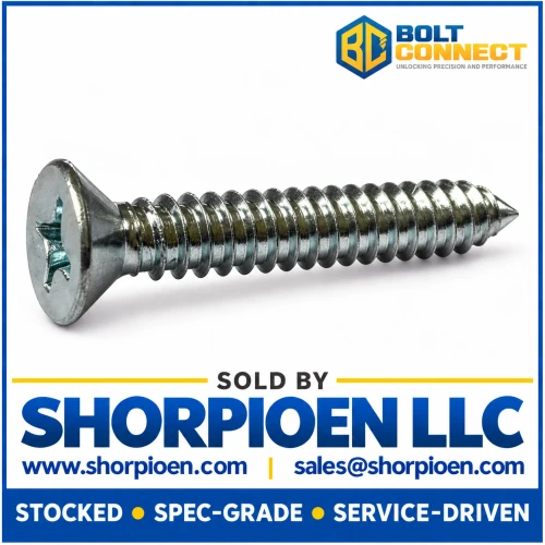 12-11X2 Phillips Flat Self Tapping Screw Type A Fully Threaded Zinc (Pack Qty 2,000) BC-1232APF