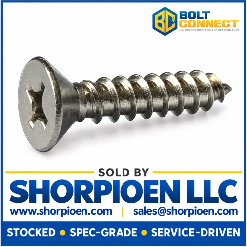 14-10X1 1/4 Phillips Flat Self Tapping Screw Type A Fully Threaded 18 8 Stainless Steel (Pack Qty 1,000) BC-1420APF188